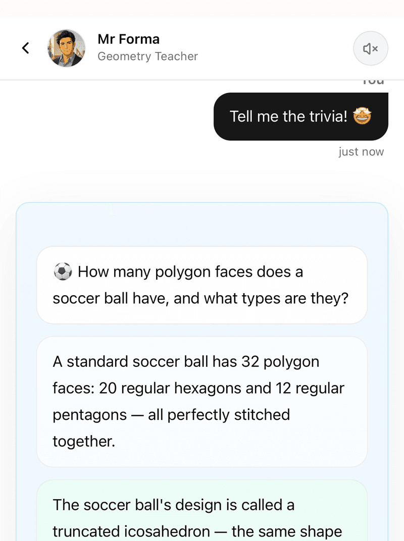 Real-world trivia about polygon shapes on a soccer ball, taught by Mr Forma